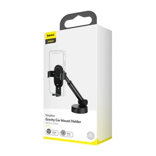 Uchwyt samochodowy grawitacyjny do telefonu Baseus Simpslism z przyssawką (czarny) - Uchwyty samochodowe do telefonów - miniaturka - grafika 5