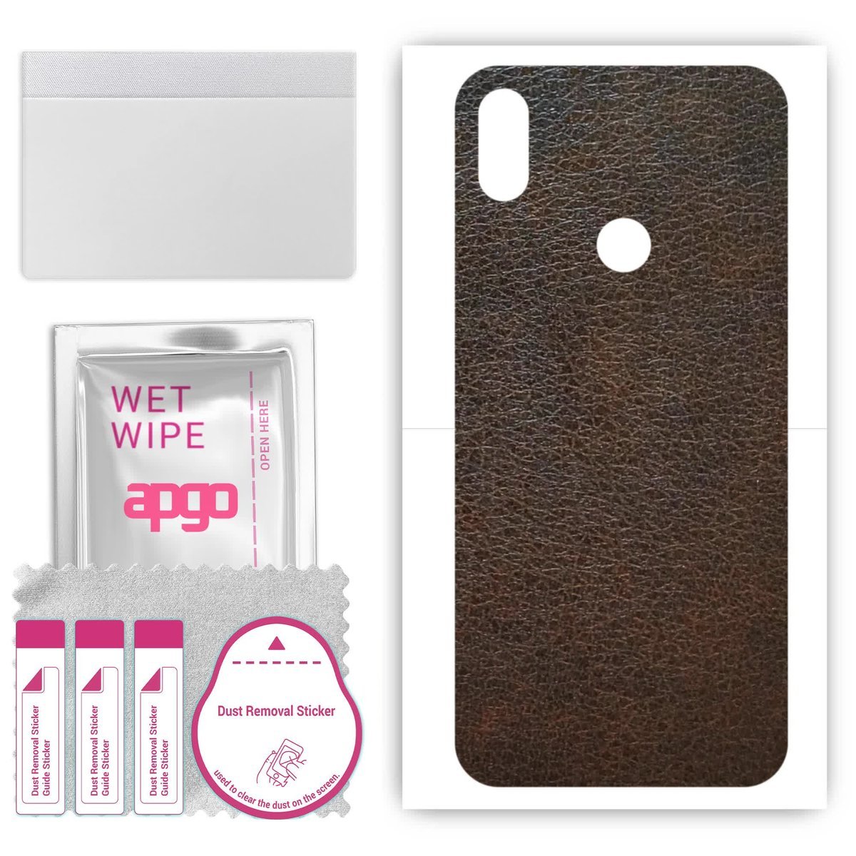 Folia naklejka skórka strukturalna na TYŁ do Doogee X80 - Skóra Brązowa - apgo SKINS