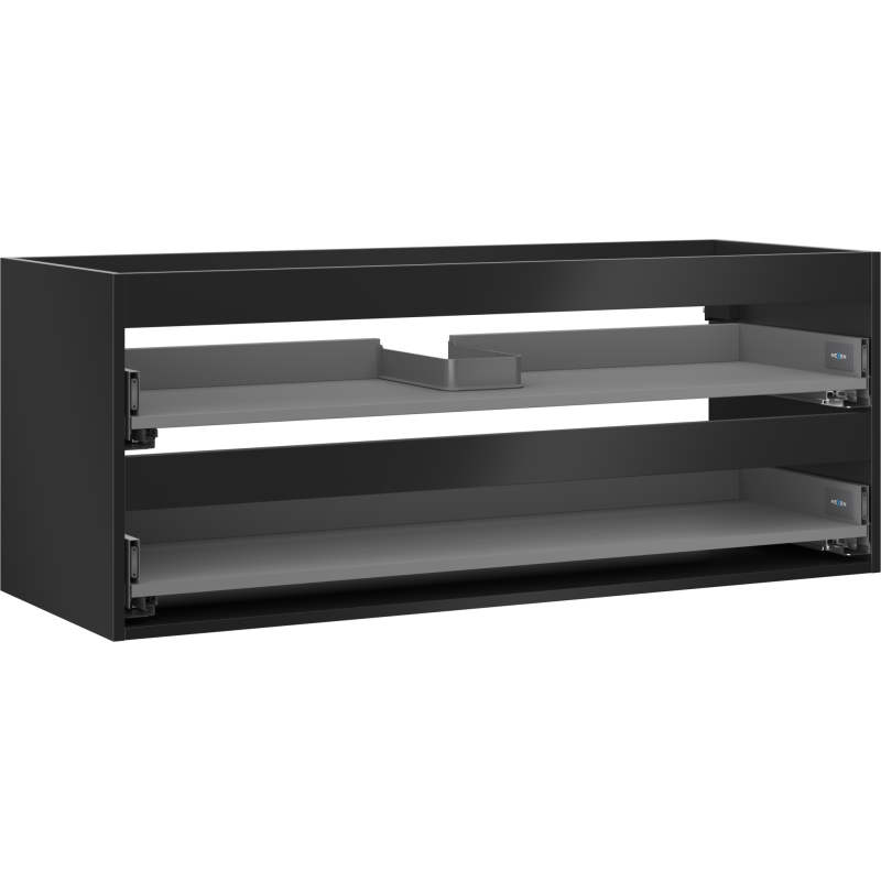Mexen Box-A korpus szafki podumywalkowej 120 cm, 2 szuflady, czarny mat - 91AX0-1200-470-2-71
