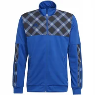 Bluzy męskie - Bluza męska adidas Tiro Track niebieska HN5514 S - miniaturka - grafika 1
