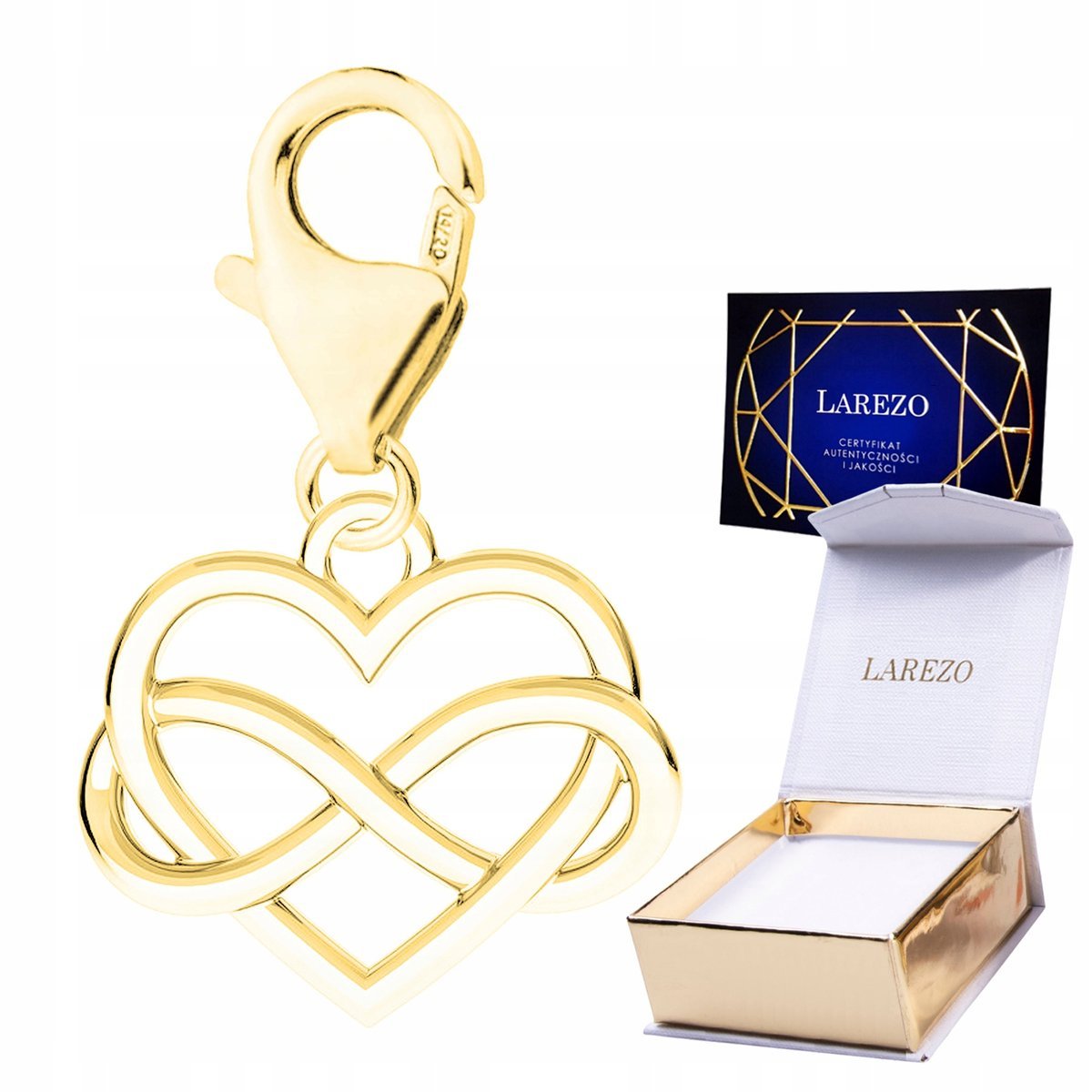 ZAWIESZKA ZŁOTA 925 Wisząca Serce Serduszko Nieskończoność Wieczna Miłość