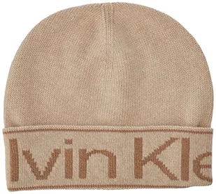 Calvin Klein Damska czapka z dzianiny Eco Reverso, irlandzki kremowy, jeden rozmiar, Krem irlandzki, Rozmiar uniwersalny - Czapki damskie - miniaturka - grafika 1