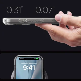 Etui do iPhone 15 Pro Max Spigen Ultra Hybrid MagFit do MagSafe obudowa ochronna na telefon White - Etui i futerały do telefonów - miniaturka - grafika 6