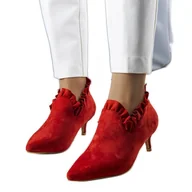 Czółenka - BM Czerwone czółenka z cholewką Gavri - ButyModne - miniaturka - grafika 1