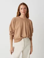 Bluzy damskie - OPUS Bluza w kolorze jasnobrązowym - miniaturka - grafika 1