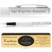 Pióra wieczne - PIÓRO WIECZNE PARKER JOTTER BIAŁE + PUDEŁKO Z DEDYKACJĄ + GRAWER NA PIÓRZE - miniaturka - grafika 1