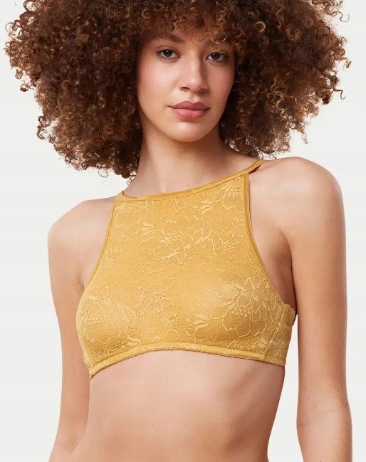 TRIUMPH BIUSTONOSZ MIĘKKI KORONKOWY ŻÓŁTY 90B JMU