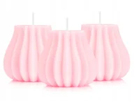 Świece - Świeczki ozdobne SAKIEWKA zestaw świec 3szt różowe - miniaturka - grafika 1