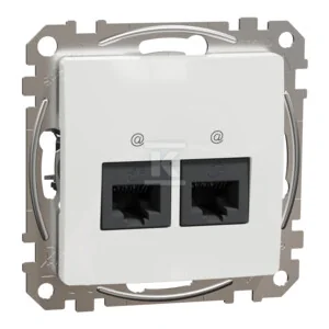 Gniazdo komputerowe 2xRJ45 kat.6 UTP, biały SEDNA DESIGN - Gniazdka elektryczne - miniaturka - grafika 1