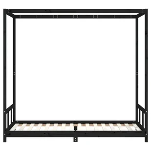 Rama łóżka, czarna, 90x200 cm, lite drewno sosnowe Lumarko! - Łóżeczka i kojce - miniaturka - grafika 5
