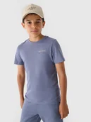 Koszulki dla chłopców - 4F T-shirt z nadrukiem chłopięcy - niebieski 122 (6-7 lat) - miniaturka - grafika 1