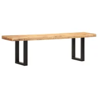 Ławki do przedpokoju - vidaXL Ławka, 160 cm, lite, surowe drewno mango i stal vidaXL - miniaturka - grafika 1