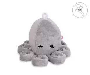 Przytulanka Ośmiornica Z Grzechotką- Szara - Minky Gładkie - Maskotki i pluszaki - miniaturka - grafika 1