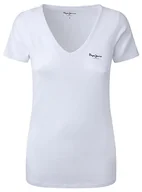 Koszulki i topy damskie - Pepe Jeans koszulka damska korine, 800 biały, S - miniaturka - grafika 1