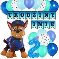 Balony i akcesoria - BALONY na urodziny 1-9 PSI PATROL + IMIĘ zestaw XL - miniaturka - grafika 1