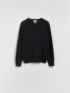 Reserved - Sweter z wełny merino - czarny - Swetry damskie - miniaturka - grafika 1