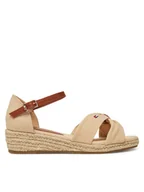 Espadryle damskie - Tommy Hilfiger Espadryle T3A7-33801-0048 S Beżowy - miniaturka - grafika 1