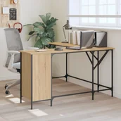 Biurka - vidaXL Biurko, dąb sonoma, 141x141x75 cm, materiał drewnopochodny - miniaturka - grafika 1