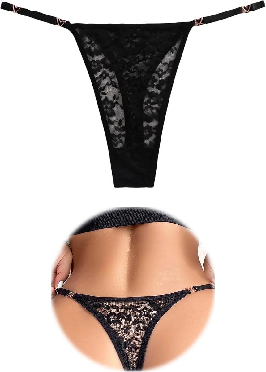 STRINGI Z KORONKĄ PASECZKI DUŻE ROZMIARY BIELIZNA ELASTYCZNE KOBIETY SEXY