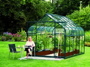 VITAVIA szklarnia ogrodowa Diana 9900, zielona - (9,9 m2; 2,57 x 3,83 m) + baza - Szklarnie ogrodowe - miniaturka - grafika 2