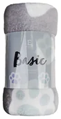 Koce - Koc dziecięcy Basic 130x170 szary łapki - miniaturka - grafika 1