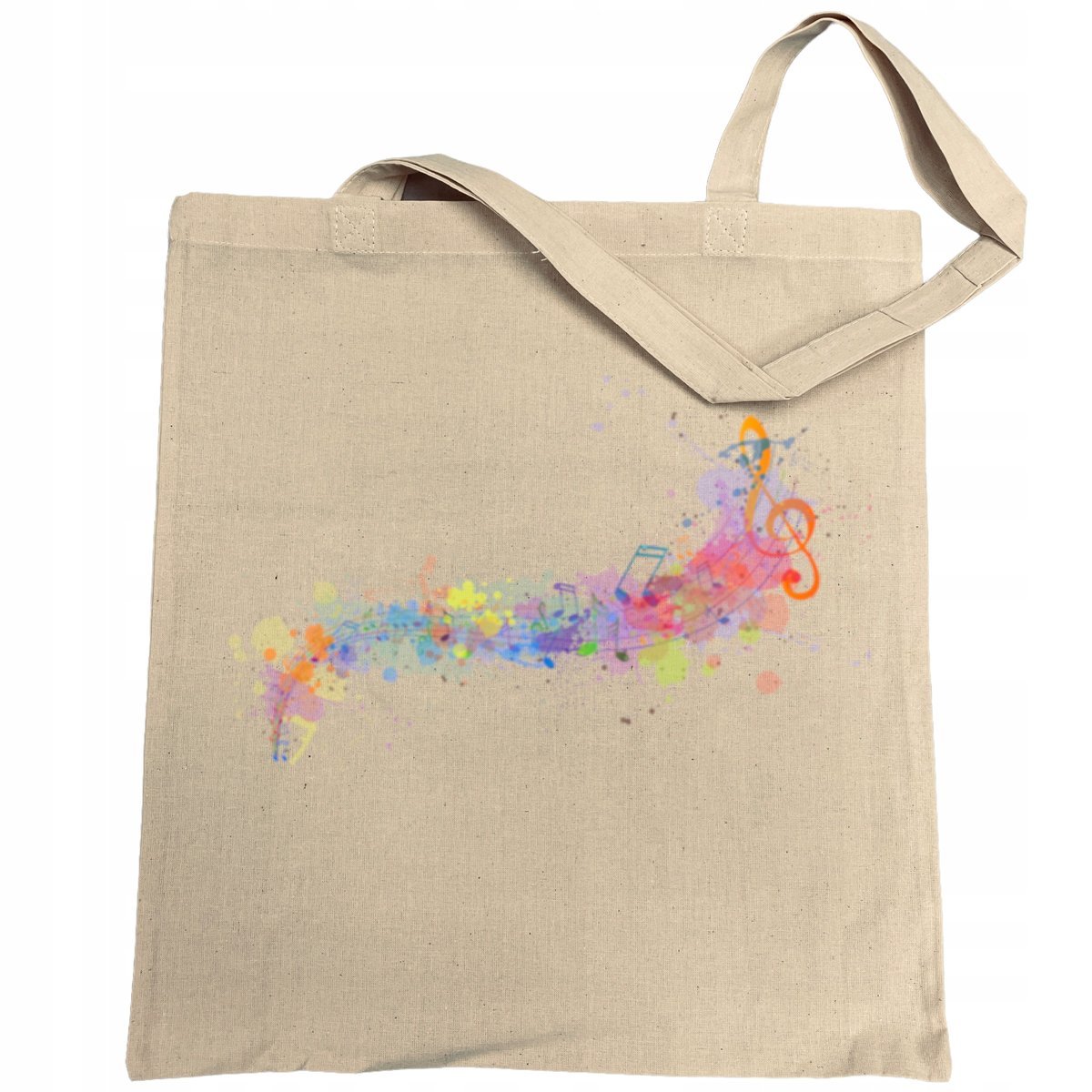 Torba na zakupy kolorowy nadruk Nuty Nutki Muzyka