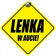 Akcesoria do fotelików - LENKA W AUCIE - PLAKIETKA - TABLICZKA - PRZYSSAWKA DO SAMOCHODU - miniaturka - grafika 1