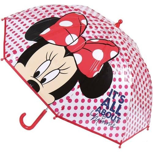 Disney Parasol dla dzieci z motywem Krainy Lodu, Mickey, Minnie i Stitch – parasol dziecięcy, wiatroszczelny i wodoodporny, z kolorowym wzornictwem i ergonomicznym uchwytem, Minnie Multicolored