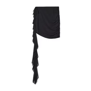Spódnice - Cropp - Czarna spódniczka mini z falbaną - Czarny - grafika 1