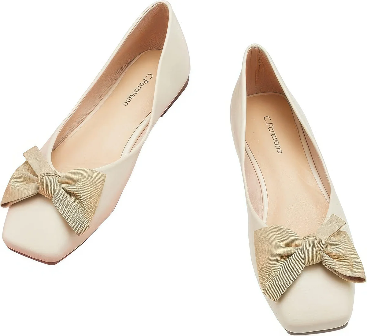 Baleriny buty damskie C.Paravano kwadratowy nosek płaskie ślubne 42