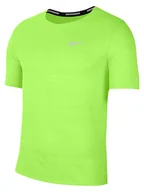 Koszulki sportowe męskie - Nike Koszulka sportowa w kolorze zielonym - miniaturka - grafika 1