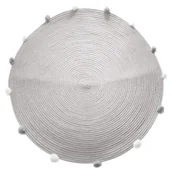Dywany dla dzieci - Atmosphera for kids Dywan do pokoju dziecięcego dywanik dziecięcy ozdobny dekoracyjny z pomponami szary 90 cm B07TBH5JF5 - miniaturka - grafika 1