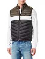 Garnitury - JACK & JONES Męska kamizelka pikowana Jjehero Bodywarmer Collar Noos, Rodzyn/Szczegóły: blokowane - czarny/biały, M - miniaturka - grafika 1