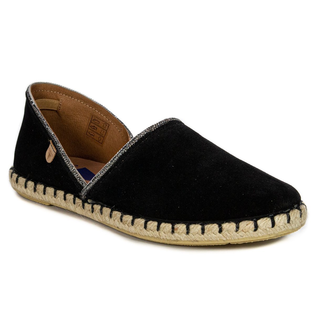 Verbenas Espadryle damskie Carmen Strass Negro czarny-37