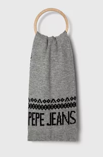 Pepe Jeans szalik damski kolor szary wzorzysty - Apaszki i szaliki damskie - miniaturka - grafika 1