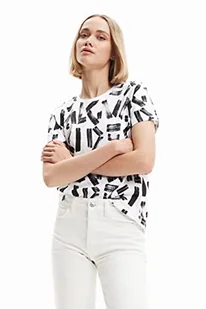Desigual T-shirt damski, biały, XXL - Koszulki i topy damskie - miniaturka - grafika 1