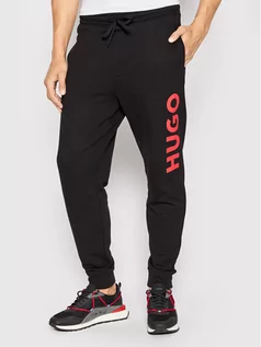 Spodnie sportowe męskie - Hugo Spodnie dresowe Dutschi 50473211 Czarny Regular Fit - grafika 1