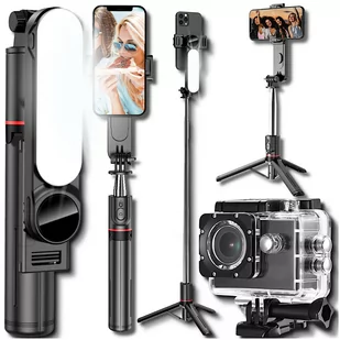 STABILNY UNIWERSALNY KIJEK SELFIE STICK TRIPOD STATYW BLUETOOTH Z PILOTEM - Selfie stick - miniaturka - grafika 1