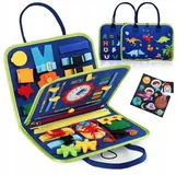 Zabawki interaktywne dla dzieci - TABLICA SENSORYCZNA EDUKACYJNA DLA DZIECI ZABAWKA DO WCZESNEJ NAUKI ZEGAR - miniaturka - grafika 1