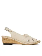 Sandały damskie - Rieker Sandały 66189-60 Beżowy - miniaturka - grafika 1