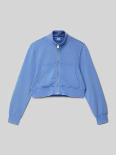 Bluza rozpinana o pudełkowym kroju z mieszanką bawełny z efektem Garment Dye - Swetry dla dziewczynek - miniaturka - grafika 1