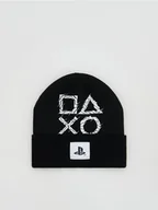 Czapki damskie - Reserved - Dzianinowa czapka Playstation - czarny - miniaturka - grafika 1