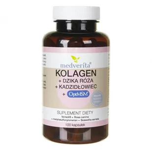 Medverita Medverita Kolagen Verisol + Dzika Róża + Kadzidłowiec + OptiMSM - 100 kapsułek MED434 - Stawy, mięśnie, kości - miniaturka - grafika 1