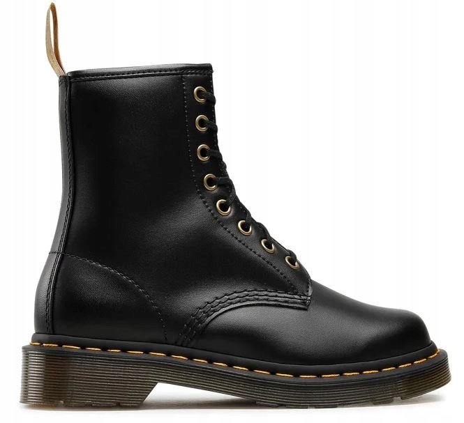 DR MARTENS VEGAN CZARNE BOTKI WIĄZANE 40 6LA