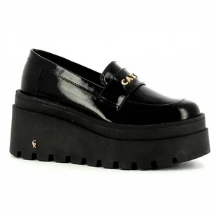 Czarne mokasyny na koturnie CARINII - Carinii - Mokasyny damskie - miniaturka - grafika 1