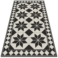 Dywany zewnętrzne - Dywan balkonowy wzór Czarno-białe gwiazdy 150x225 cm - miniaturka - grafika 1