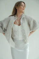 Swetry damskie - Kardigan Sunkissed Szary - miniaturka - grafika 1