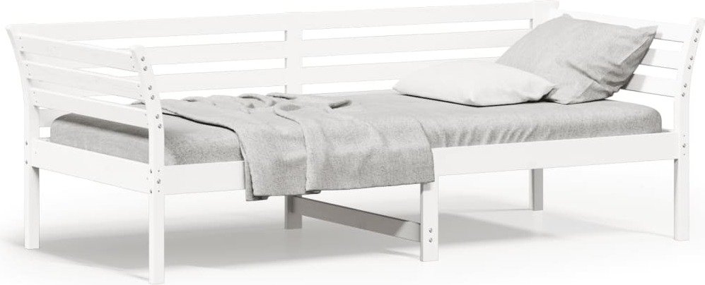 Łóżko dzienne białe 80x200 cm lite drewno sosnowe