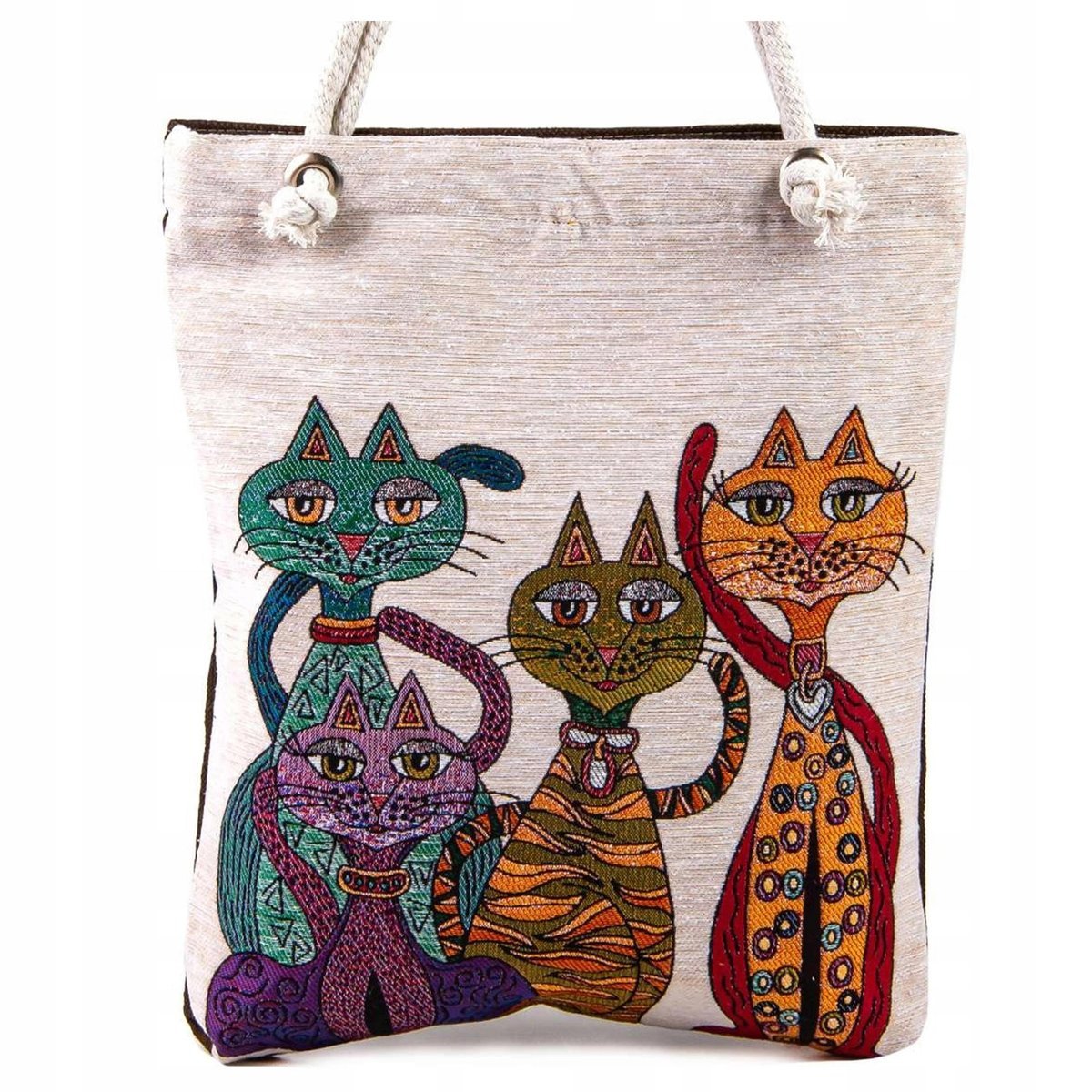 Torba Torebka Na Zakupy Damska Shopper Turecka Gobelinowa Orientalna W Koty