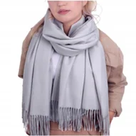 Apaszki i szaliki damskie - SZAL DAMSKI CHUSTA DUŻY CIEPŁY Szalik SZARY - miniaturka - grafika 1